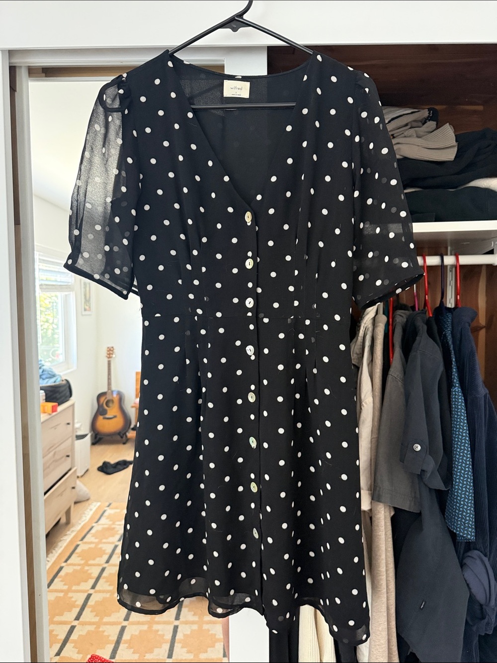 Wilfred Button Down Polka Dot Dress